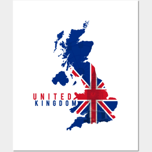 United Kingdom Map Posters and Art